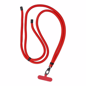 SWING (8mm) Phone lanyard, Phone pendant with adjustable length / cord length 165cm (max 82.5cm in the loop) / on the shoulder or neck - punane