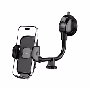 Tech-Protect V3 Long Arm Car Phone Hoidja jaoks Windshield/Cockpit - must