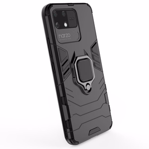 Ring Armor kõva hübriidkate + magnetiline hoidja Realme Narzo 50A must