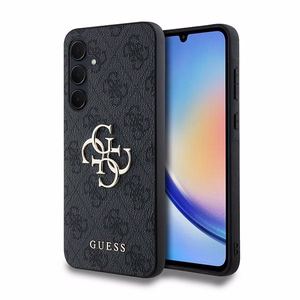 Guess 4G Big Metal Logo ümbris jaoks Samsung Galaxy A35 - must