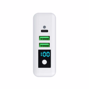 Multifunction laadija Forcell F-Energy 4in1 2 x USB A + USB C 15W + akupank 8000mAh + juhtmevaba charging valge