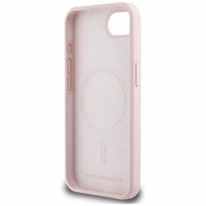 Karl Lagerfeld Silicone Karl&Choupette Heads MagSafe iPhone 16e Ümbris - Roosa