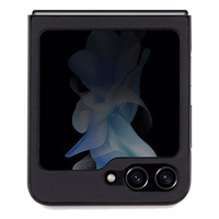 BMW Leather Hot Stamp ümbris jaoks Samsung Galaxy Z Flip 5 - must