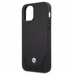 BMW nahast perforeeritud ümbris iPhone 12 / iPhone 12 Pro jaoks - must