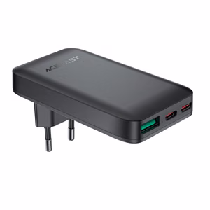 Acefast A100 65W GaN 2 USB-C+ USB-A Laadija Ultra Slim - must