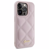 GUESS ümbris jaoks IPHONE 15 Pro GUHCP15LPSQSQSP (Quilted Metal Logo) roosa