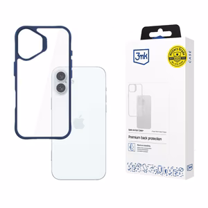 3mk Satin Armor Ümbris+ sinine jaoks Apple iPhone 16 Plus - läbipaistev
