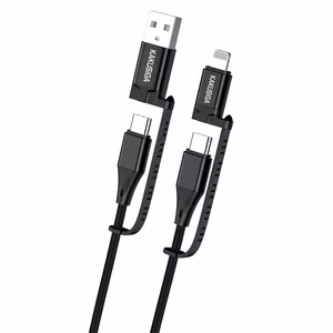 KAKU Kaabel KSC-654 Tuojie 4 in 1 - USB + Type C to Type C + Lightning - 1,2 metres must