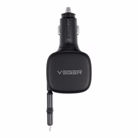Car laadija VEGER USB C + kabel USB C / Lightning QC PD 84W CC89 must