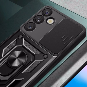 Hybrid Armor Camshield with Camera Cover and Metal Ring jaoks Samsung Galaxy S25+ - must