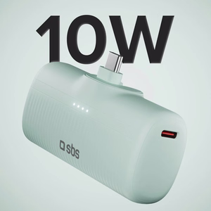 SBS EcoPower 5000 mAh 10W Powerbank with Built-in USB-C Port - Green
