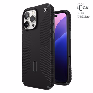 Speck Presidio2 Grip ClickLock & MagSafe ümbris seadmele iPhone 16 Pro Max, must / kiltkivihall / valge