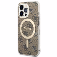 Set Guess GUBPP13LH4EACSW Ümbris+ Charger iPhone 13 Pro brown/brown hard ümbris 4G Print MagSafe