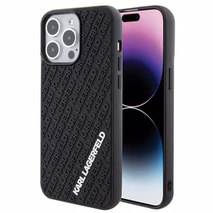 Karl Lagerfeld 3D Rubber Multi Logo ümbris jaoks iPhone 15 Pro Max - must