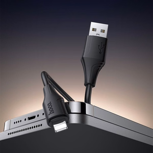 Силиконовый кабель USB A – Lightning Hoco 2,4A 1 m X124 черный