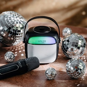 Adler AD 1199 karaoke kõlar mikrofoniga, SD/USB/AUX/Bluetooth, must