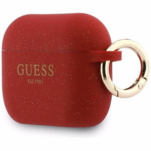 Guess Silikoon Glitter Ring Ümbris for AirPods Pro 3 - punane and Glitter