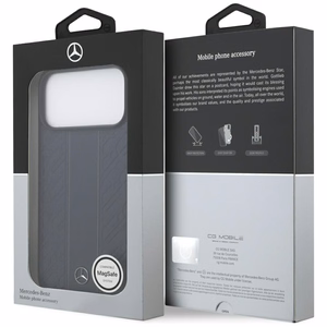 Mercedes Leather Laurel Leaves Stripes MagSafe Ümbris jaoks iPhone 17 Pro Max - Sinine