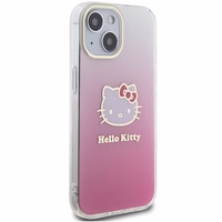 Hello Kitty IML Gradient Electrop Kitty Head ümbris jaoks iPhone 15 - roosa