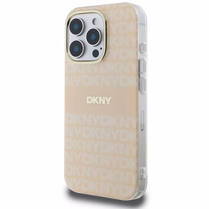DKNY Repeat Texture Pattern & Stripe MagSafe iPhone 16 Pro Ümbris - Roosa