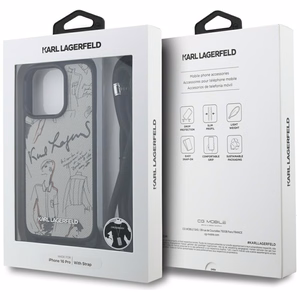 KARL LAGERFELD ümbris jaoks IPHONE 16 PRO KLHCP16LPGGRMPCG compatible with MagSafe (CRSSBY Grained PU W/ Pattern & Logo) hall