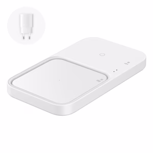 Беспроводное зарядное устройство Samsung "Duo" EP-P5400TWEGEU белый 15W (с зарядным устройством и кабелем) / 100% оригинал
