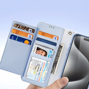 Dux Ducis Lawa Leather Ümbris jaoks iPhone 15 Pro - Sinine