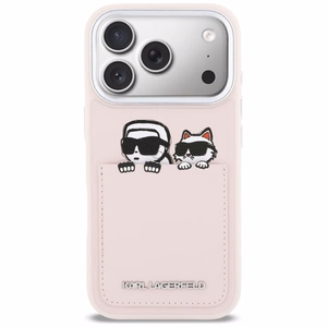 Karl Lagerfeld Karl & Choupette Print & Pocket Case iPhone 17 Pro Max jaoks - roosa