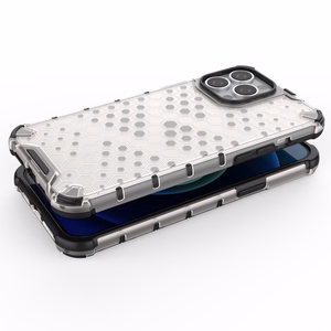 Honeycomb Case броневой чехол с TPU бампером для iPhone 13 Pro Max красный