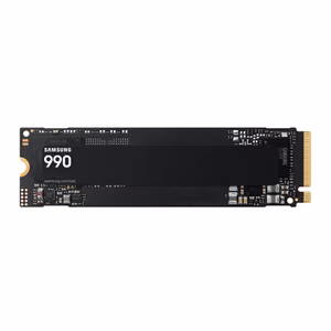 Samsung SSD 990 1000 GB SSD form factor M.2 2280 Solid-state drive interface PCIe 4.0 x4, NVMe 2.0 Read speed 7150 MB/s Write speed 6450 MB/s