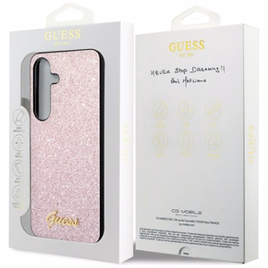GUESS ümbris jaoks SAMSUNG S24 GUHCS24SHGGSHP (Glitter Script) roosa
