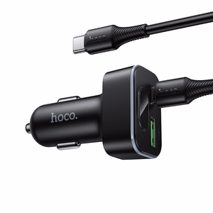 autolaadija Hoco USB A + USB C PD QC3.0 48W + kaabel USB C to C Z63B must