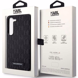 Karl Lagerfeld Saffiano Mono Metal Logo ümbris jaoks Samsung Galaxy S24 - must