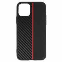 Tel Protect CARBON Ümbris jaoks Iphone 11 Pro Must with punane stripe