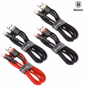 USB kaabel Baseus Cafule must / punane Lightning 100cm