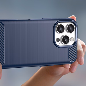 Carbon Ümbris jaoks iPhone 16 Pro Max Silicone Ümbris - Sinine