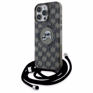 Karl Lagerfeld IML Crossbody Monogram Karl & Choupette Head MagSafe Ümbris jaoks iPhone 16 Pro Max - must