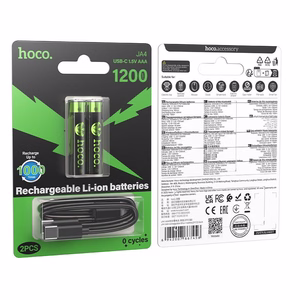 Laetav aku R3 (AAA) 320 mAh USB C-ga + kaabel USB A kuni 2 x USB C 2 tk Hoco JA4 must