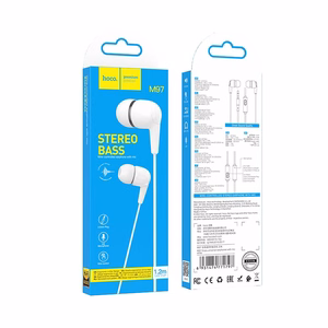 HOCO wire kõrvaklapid Jack 3,5 mm with microphone M97 valge
