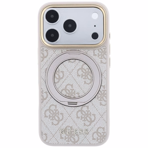 Guess Ring Stand 360 4G Classic Logo MagSafe ümbris mudelitele iPhone 17 Pro Max / 18 Pro Max, roosa