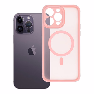 FULL MATTE MAG COVER Ümbris compatible with MagSafe jaoks IPHONE 14 Pro Max jasny różowy