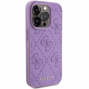 Guess Leather 4G Stamped case for iPhone 15 Pro Max - purple