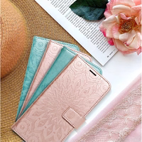 MEZZO Book ümbris jaoks SAMSUNG A12 / M12 mandala rose kuldne