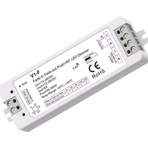 V1-F LED диммер с плавным включением и выключением, 12-48V, 1x 8A, Push-Dimm
