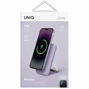 Powerbank Uniq Hoveo magnetiline 5000mAh USB-C 20W PD - lilla