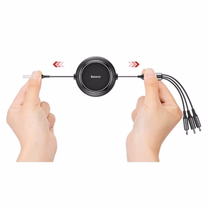 USB kaabel Baseus 3in1 must 35cm / 120cm