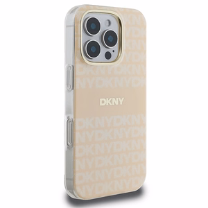 DKNY Repeat Texture Pattern & Stripe MagSafe iPhone 16 Pro Ümbris - Roosa