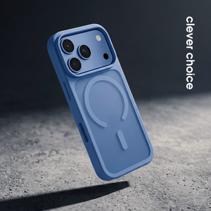 Sinine MagSafe-toega Crong Hybrid Matte Magnetic kaitseümbris Apple iPhone 18 Pro Max ja iPhone 17 Pro Max mudelitele