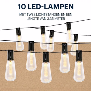 Grundig päikeseenergial töötav LED-aiavalguskett, 3,35 m