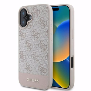 Guess 4G Bottom Stripe iPhone 16 Ümbris - Roosa
